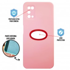Capa para Samsung Galaxy A03s - Case Silicone Safe Glass Rosa
